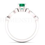 ANILLOS DE COMPROMISO MODELO TAROT ESMERALDA ORO BLANCO
