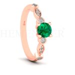ANILLOS DE COMPROMISO MODELO TAROT ESMERALDA ORO ROSADO