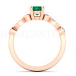 ANILLOS DE COMPROMISO MODELO TAROT ESMERALDA ORO ROSADO