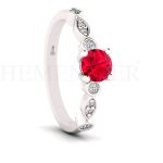 ANILLOS DE COMPROMISO MODELO TAROT RUBÍ ORO BLANCO