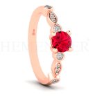 ANILLOS DE COMPROMISO MODELO TAROT RUBÍ ORO ROSA