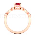 ANILLOS DE COMPROMISO MODELO TAROT RUBÍ ORO ROSA