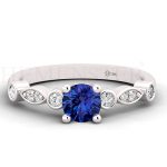 ANILLOS DE COMPROMISO MODELO TAROT TANZANITA ORO BLANCO