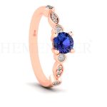 ANILLOS DE COMPROMISO MODELO TAROT TANZANITA ORO ROSADA