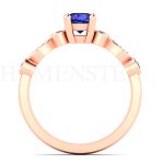 ANILLOS DE COMPROMISO MODELO TAROT TANZANITA ORO ROSADA