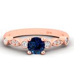 ANILLOS DE COMPROMISO MODELO TAROT ZAFIRO ORO ROSADO