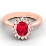 ANILLOS DE COMPROMISO MODELO YORK RUBÍ ORO ROSA