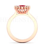 ANILLOS DE COMPROMISO MODELO YORK RUBÍ ORO ROSA
