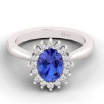 ANILLOS DE COMPROMISO MODELO YORK TANZANITA ORO BLANCO