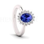 ANILLOS DE COMPROMISO MODELO YORK TANZANITA ORO BLANCO