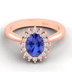 ANILLOS DE COMPROMISO MODELO YORK TANZANITA ORO ROSADO