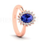 ANILLOS DE COMPROMISO MODELO YORK TANZANITA ORO ROSADO