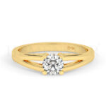 Anillos de compromiso de oro con diamantes