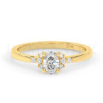 Anillos de compromiso de oro con diamantes