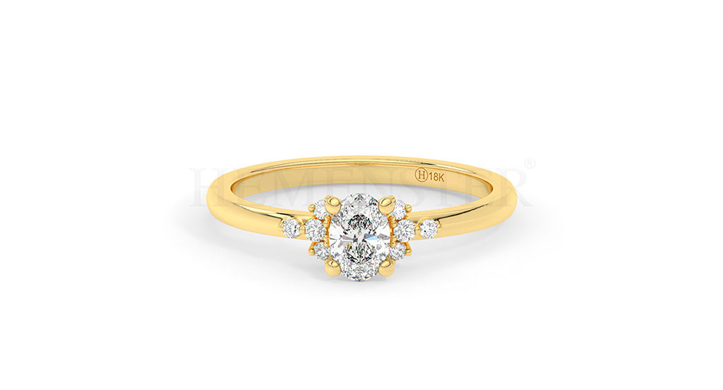 Anillos de compromiso de oro con diamantes