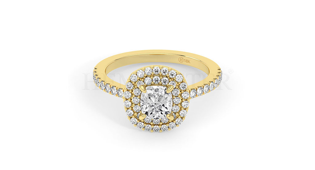 Anillos de compromiso de oro con diamantes