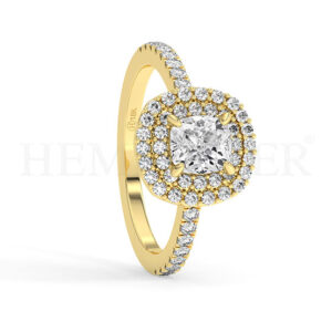 Anillos de compromiso de oro con diamantes