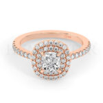 Anillos de compromiso de oro con diamantes