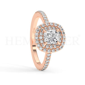 Anillos de compromiso de oro con diamantes