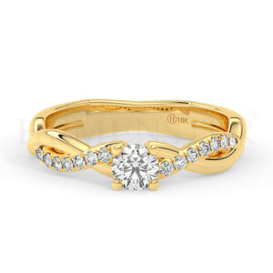 Anillos de compromiso de oro con diamantes