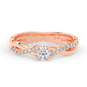 Anillos de compromiso de oro con diamantes