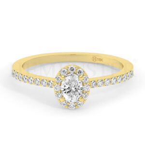 Anillos de compromiso de oro con diamantes