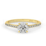 Anillos de compromiso de oro con diamantes