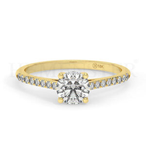 Anillos de compromiso de oro con diamantes