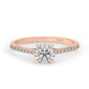 Anillos de compromiso de oro con diamantes