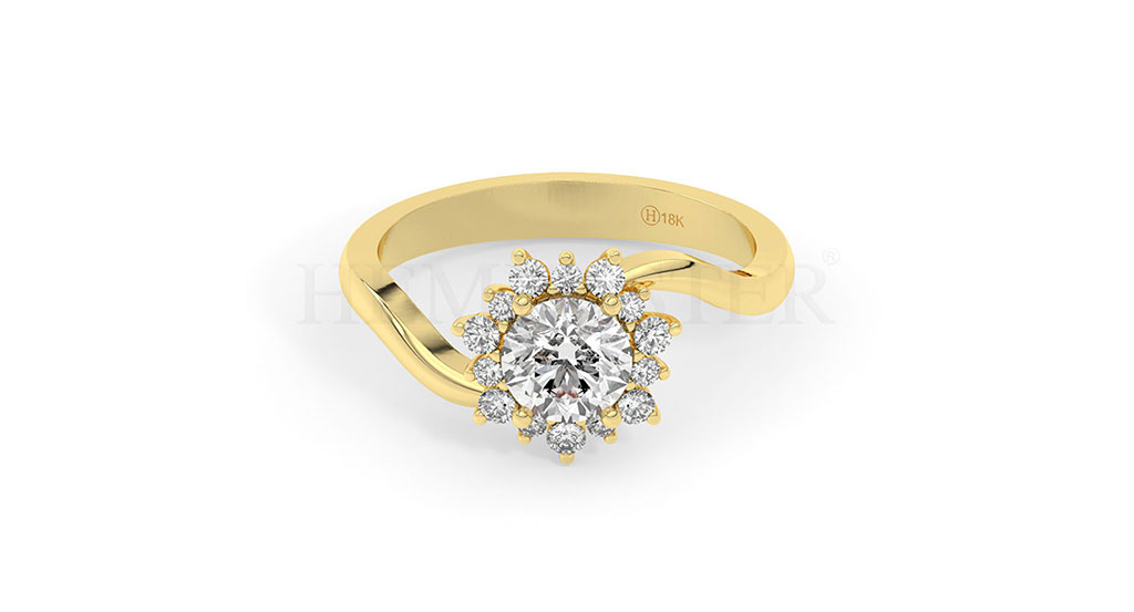 Anillos de compromiso de oro con diamantes