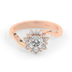 Anillos de compromiso de oro con diamantes