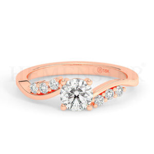 Anillos de compromiso de oro con diamantes