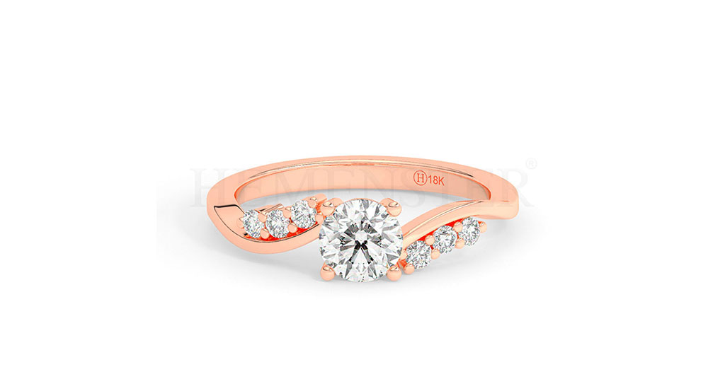 Anillos de compromiso de oro con diamantes