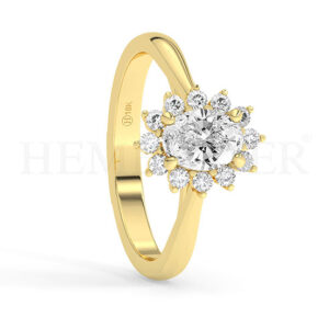 Anillos de compromiso de oro con diamantes