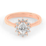 Anillos de compromiso de oro con diamantes