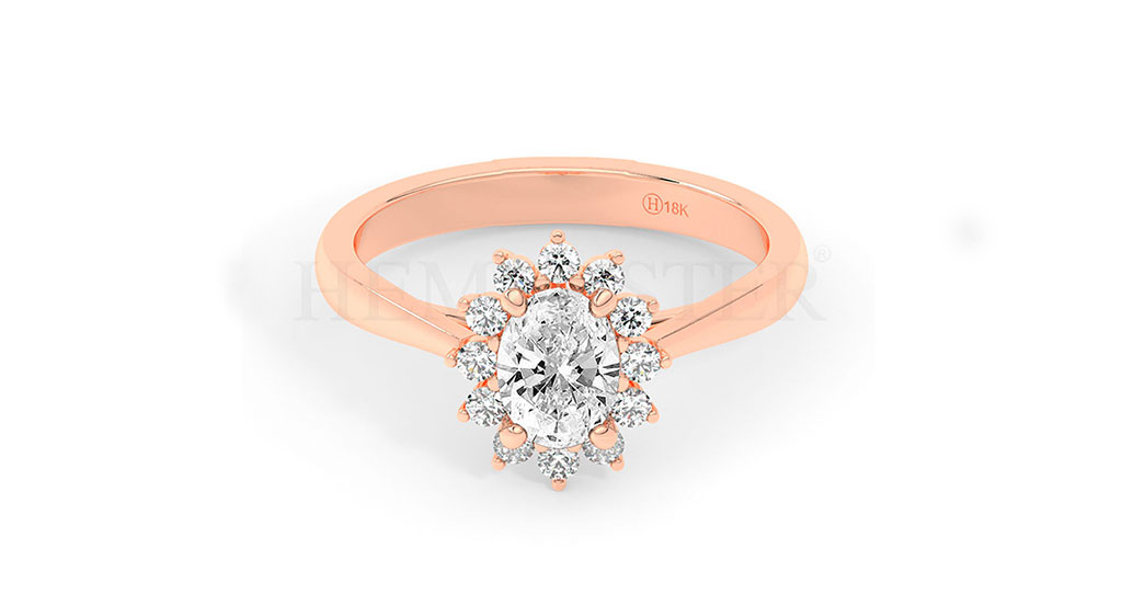 Anillos de compromiso de oro con diamantes