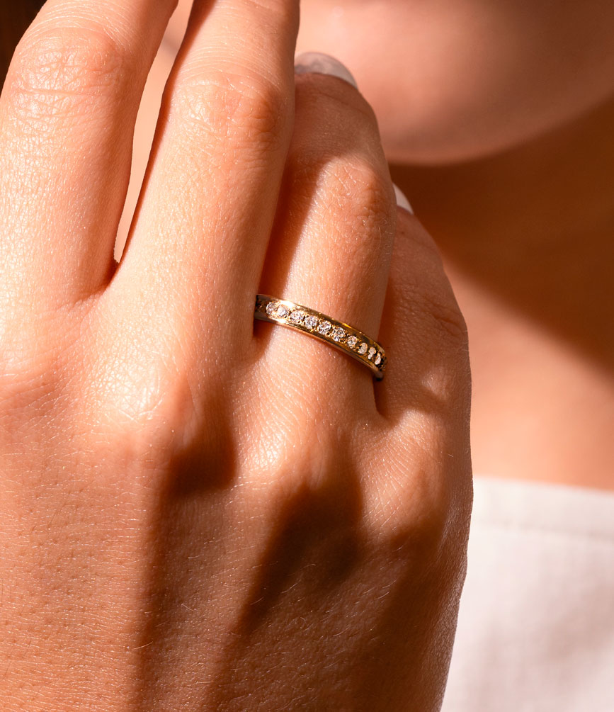cintillos de oro con diamantes