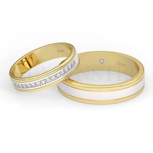 AROS DE MATRIMONIO DE ORO Y DIAMANTES