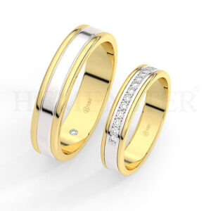 AROS DE MATRIMONIO DE ORO Y DIAMANTES