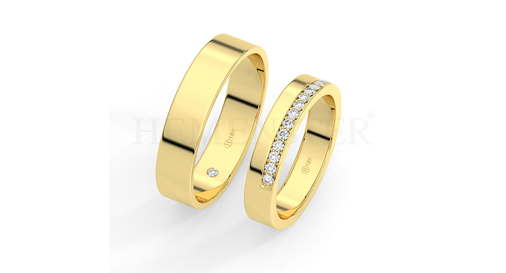 AROS DE MATRIMONIO DE ORO Y DIAMANTES