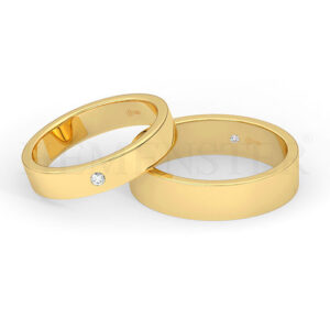 AROS DE MATRIMONIO DE ORO Y DIAMANTES