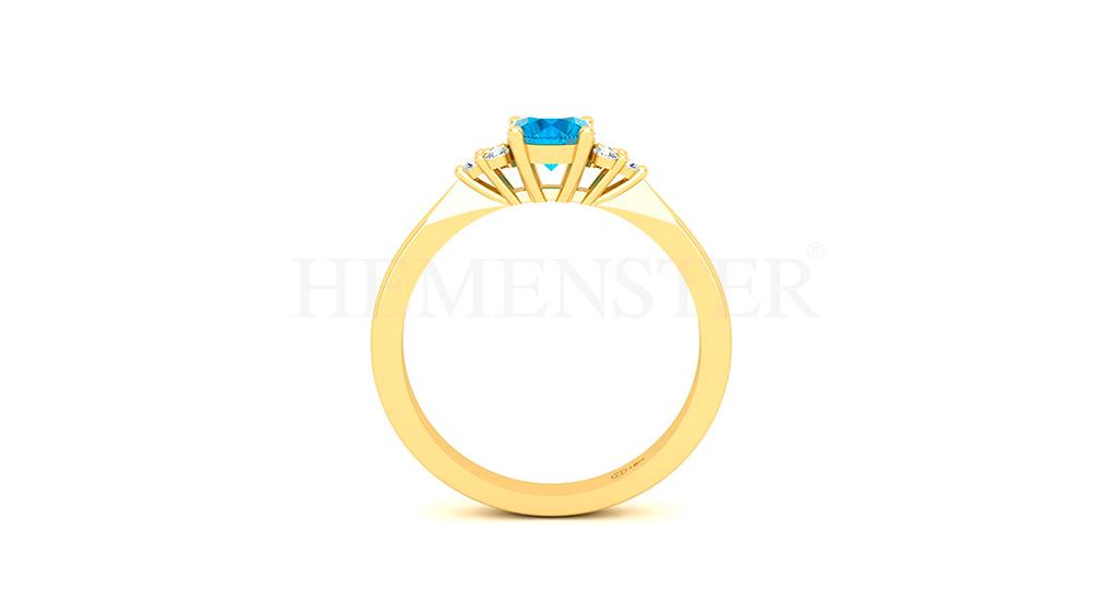 Anillo de oro con gemas de colores