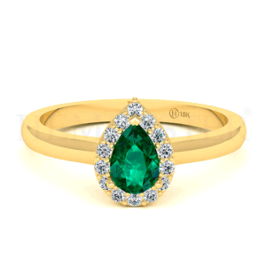 anillo de oro con esmeralda y diamantes