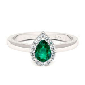 anillo de oro con esmeralda y diamantes