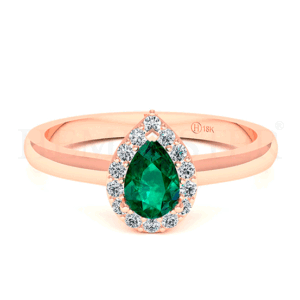 anillo de oro con esmeralda y diamantes