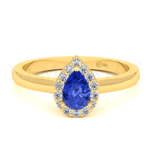 Anillo de oro con tanzanita