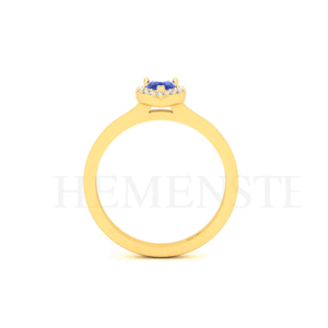 Anillo de oro con tanzanita