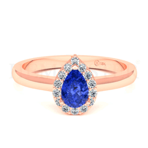 Anillo de oro con tanzanita