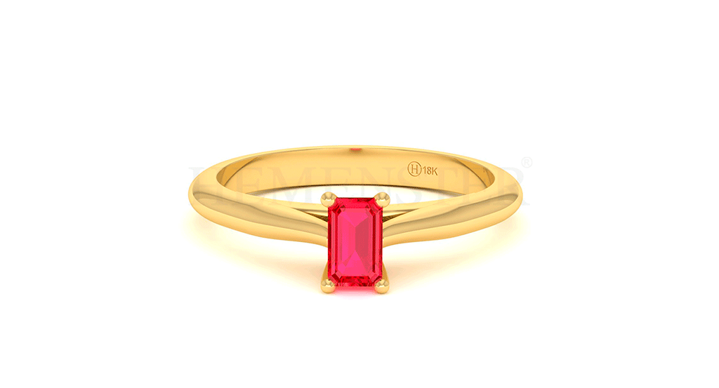 Anillo de oro con Rubi esmeralda